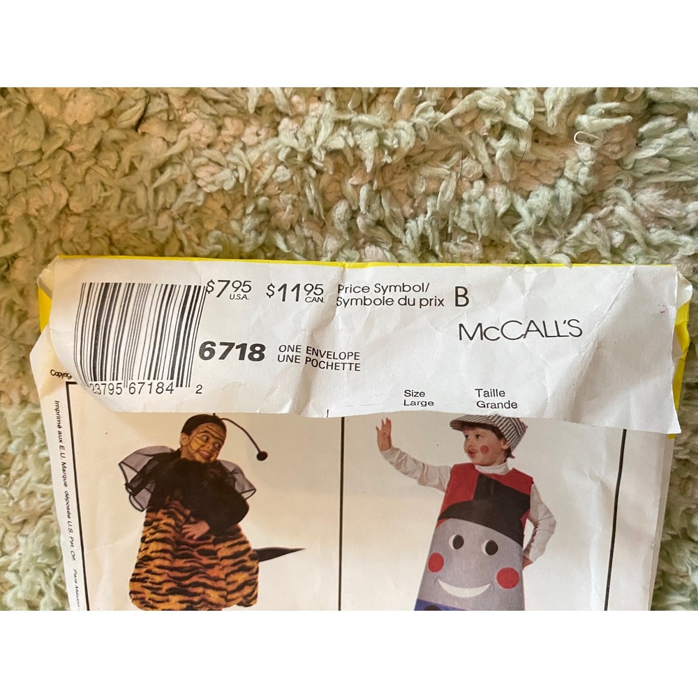 Vintage 1993 McCalls 6718 Pot Belly Babes Kids Costume Sewing Pattern Size 7-8 - Picture 3 of 6